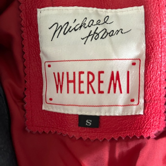 Vintage Vintage WHEREMI Michael Hoban Patriotic American Flag Leather Bomber. - Picture 2 of 6